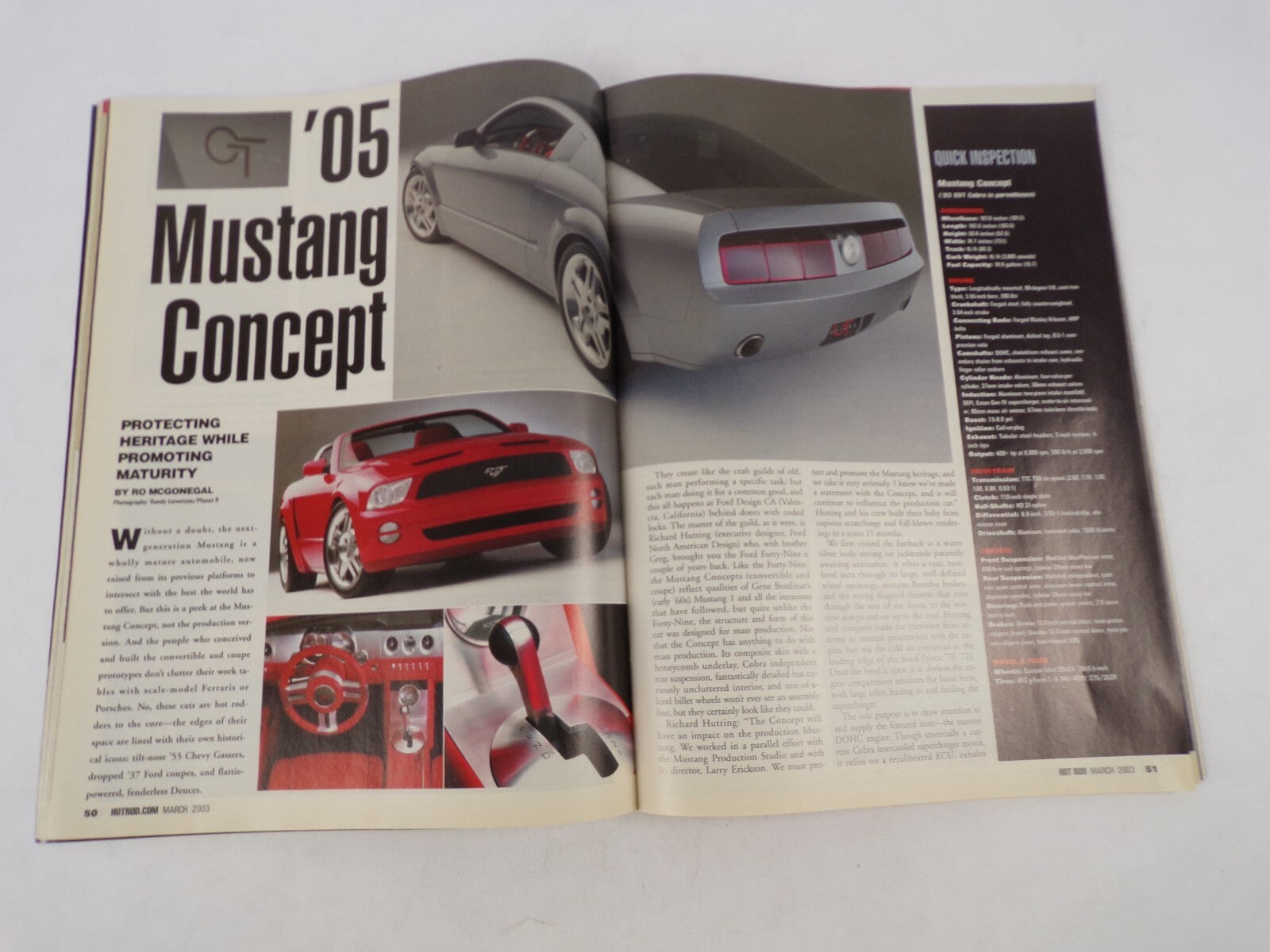 August 2003 Hot Rod Magazine '05 Mustang First Look! Ford's 400hp Retro Fastback