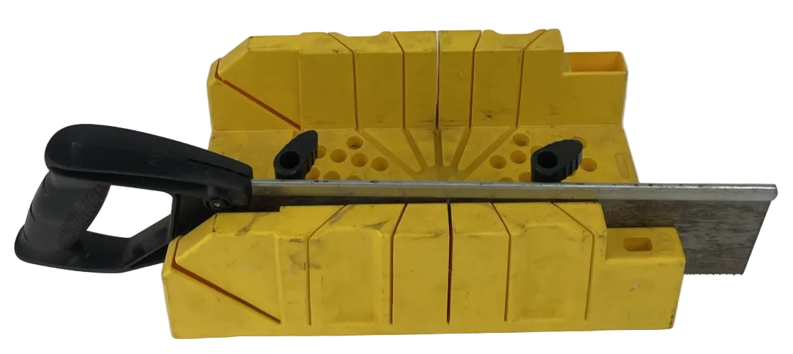 Stanley Back Saw 14" Steel Back Blade & Angled Cut Plastic Miter Box USA