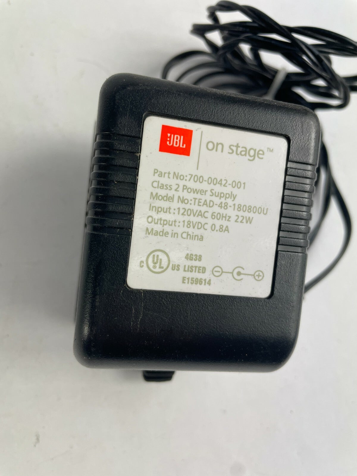 Genuine JBL TEAD-48-180800U Ac Adapter Output 18V 0.8 A Power Supply Adapter A95