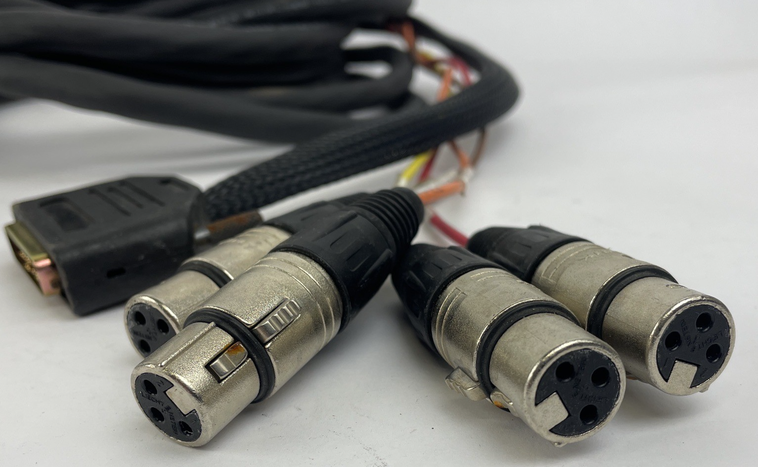 Male 12 Pin AES EBU  + 4 x XLR 3 Pin Female to 8 x 1/4" Mono Jack Snake Cable