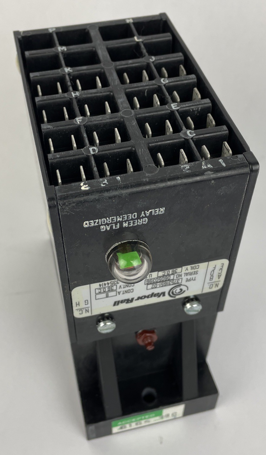 OEM Vapor Rail Corporation Critical Circuit Green Flag De-Energized Relay 36DC