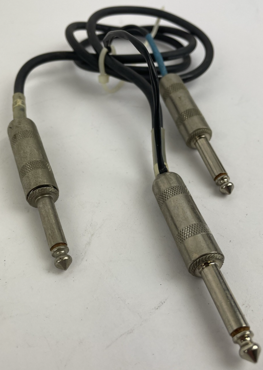 1/4 TS Male to Dual 1/4 TS Male Mono to Mono Splitter Adapter Y cable Low Noise