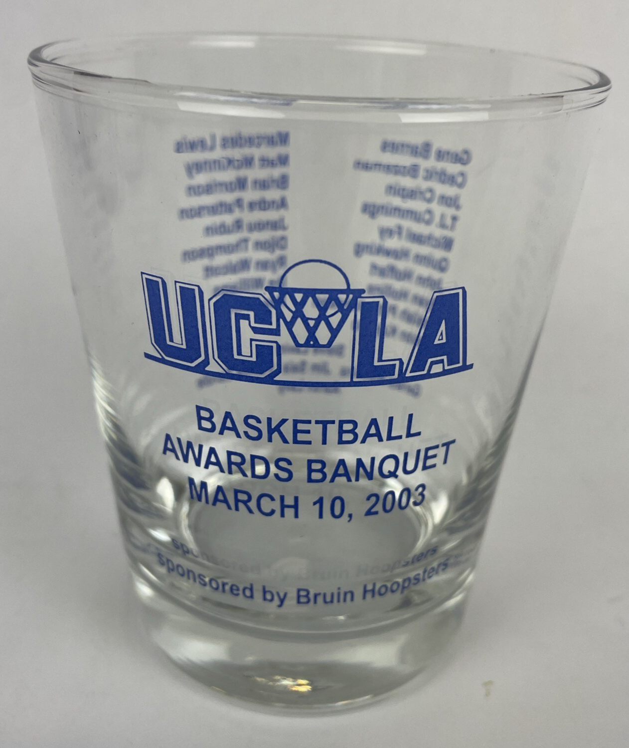 RARE 2003 UCLA Bruins Basketball Awards Banquet Glass Mug Cup Kapono Bozeman VGC