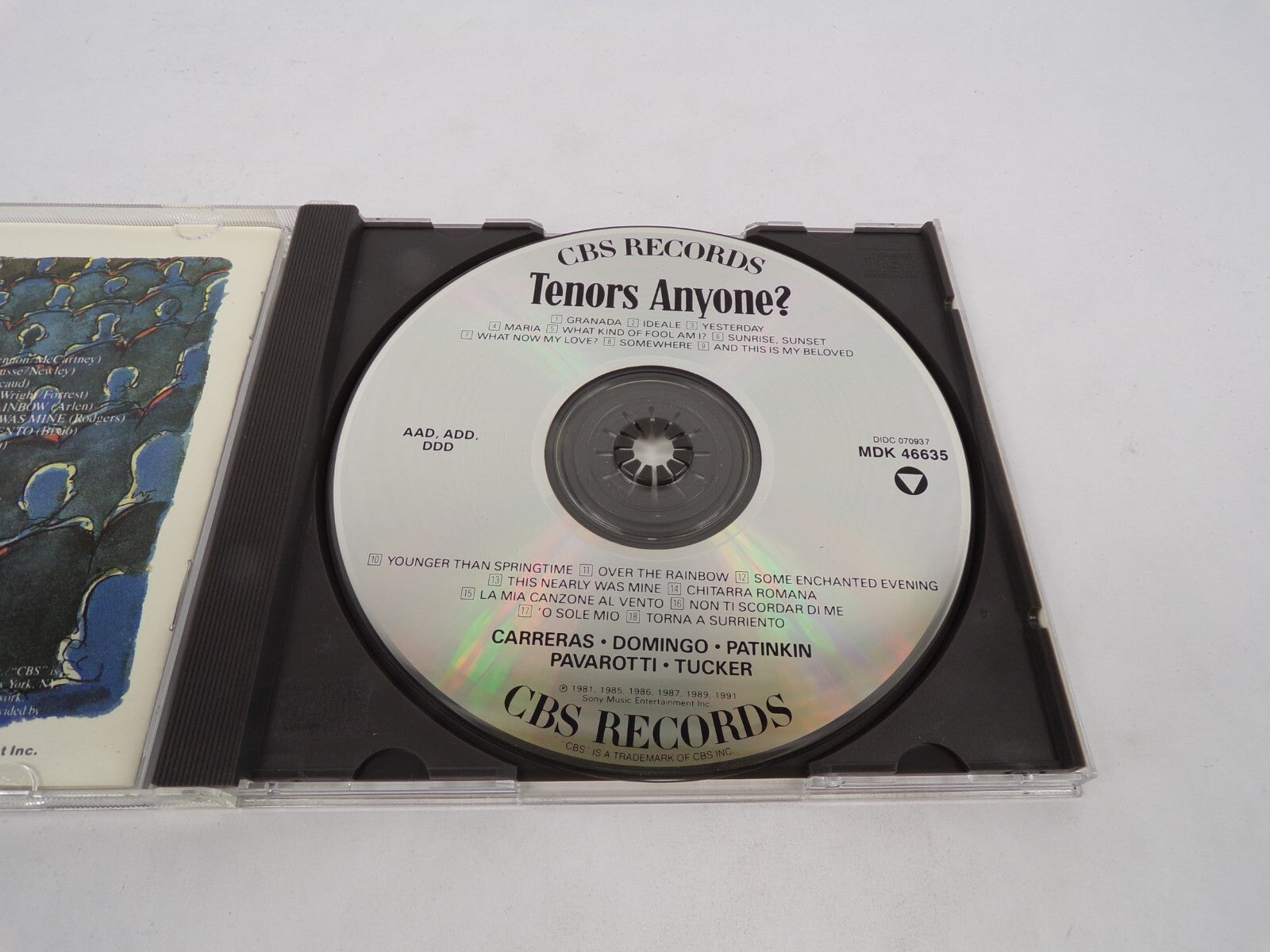 Tenors Anyone? Great Tenors Carreras Domingo Pavarotti Patinkkin Tucker CD#63