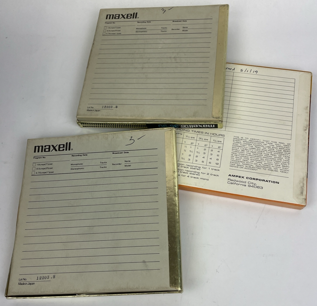 3 x Maxell UD 35-90 Hi-Output Extended Range Low Noise 7” Reel to Reel LOT