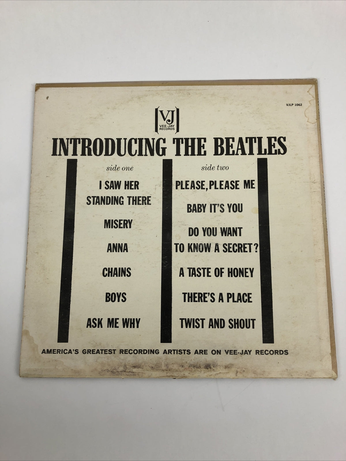 RARE AUTHENTIC 1964 VEE JAY Records Mono INTRODUCING THE BEATLES lp album