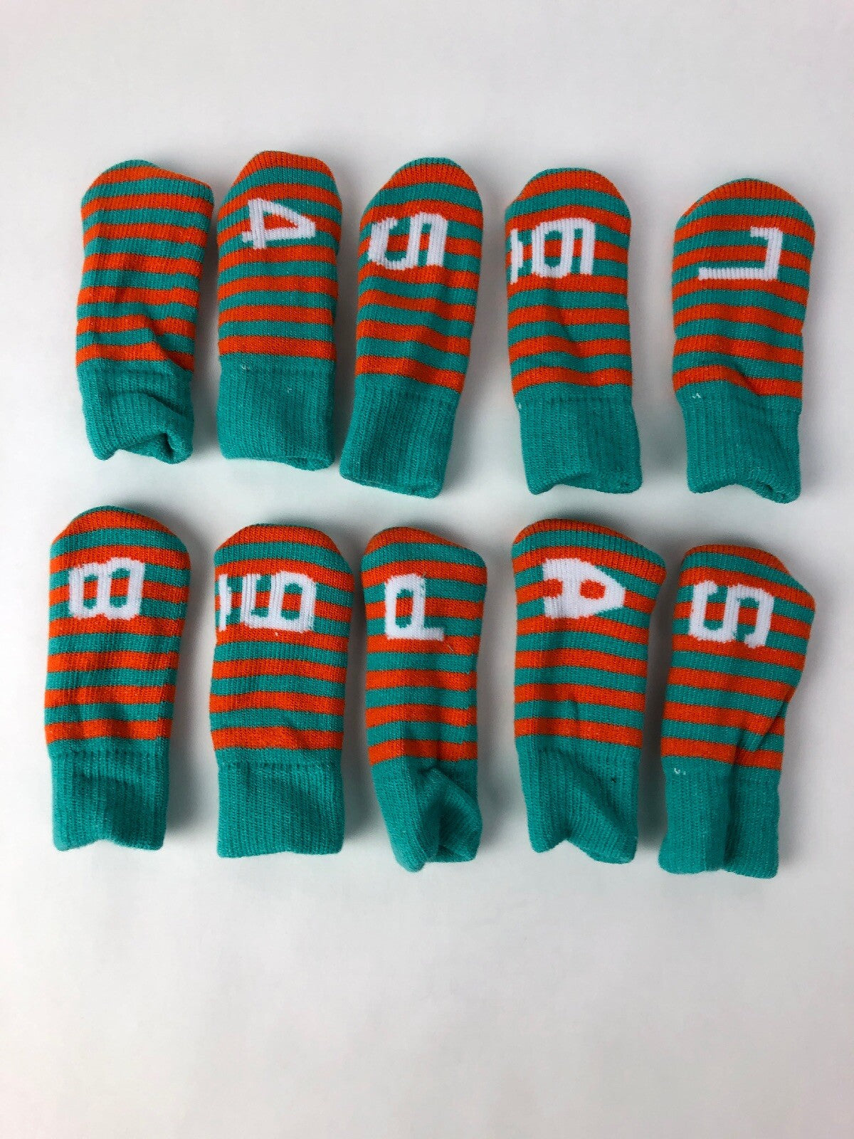 Forbos FBSIC-F 10 piece golf iron head covers teal orange protective set