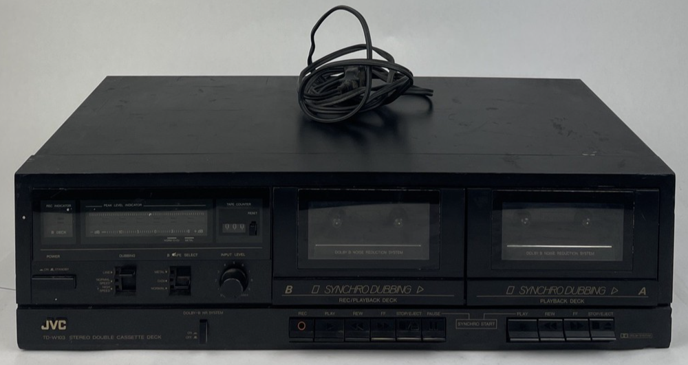 Vintage JVC TD-W103 Stereo Double Cassette Tape Deck for Parts or repair