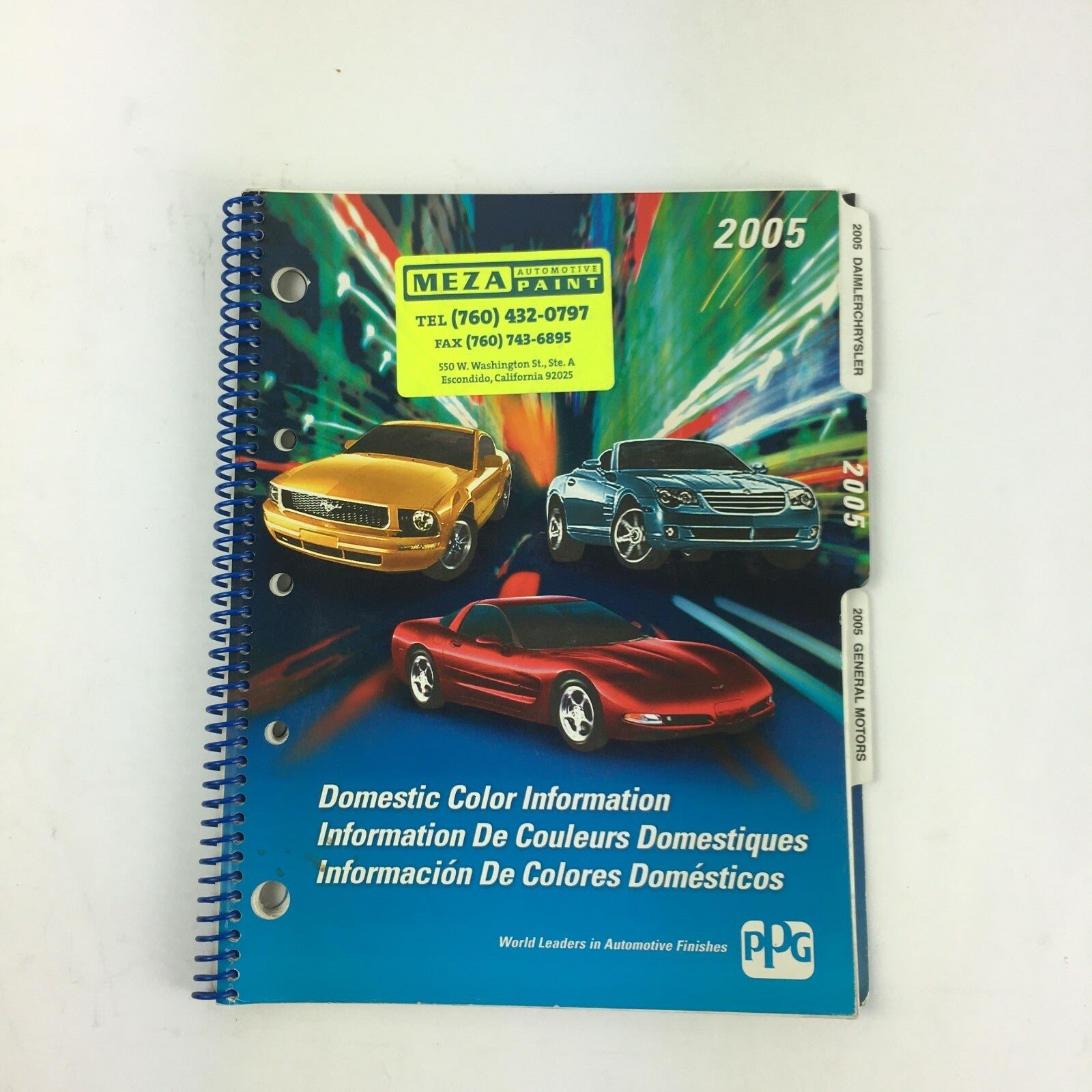 Ford 2005 General Motors Domestic Color Code Information Manual