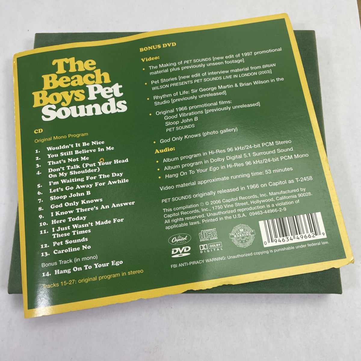 The Beach Boys Pet Sounds 40th Anniversary Edition CD DVD Flocked OOP Mint Discs
