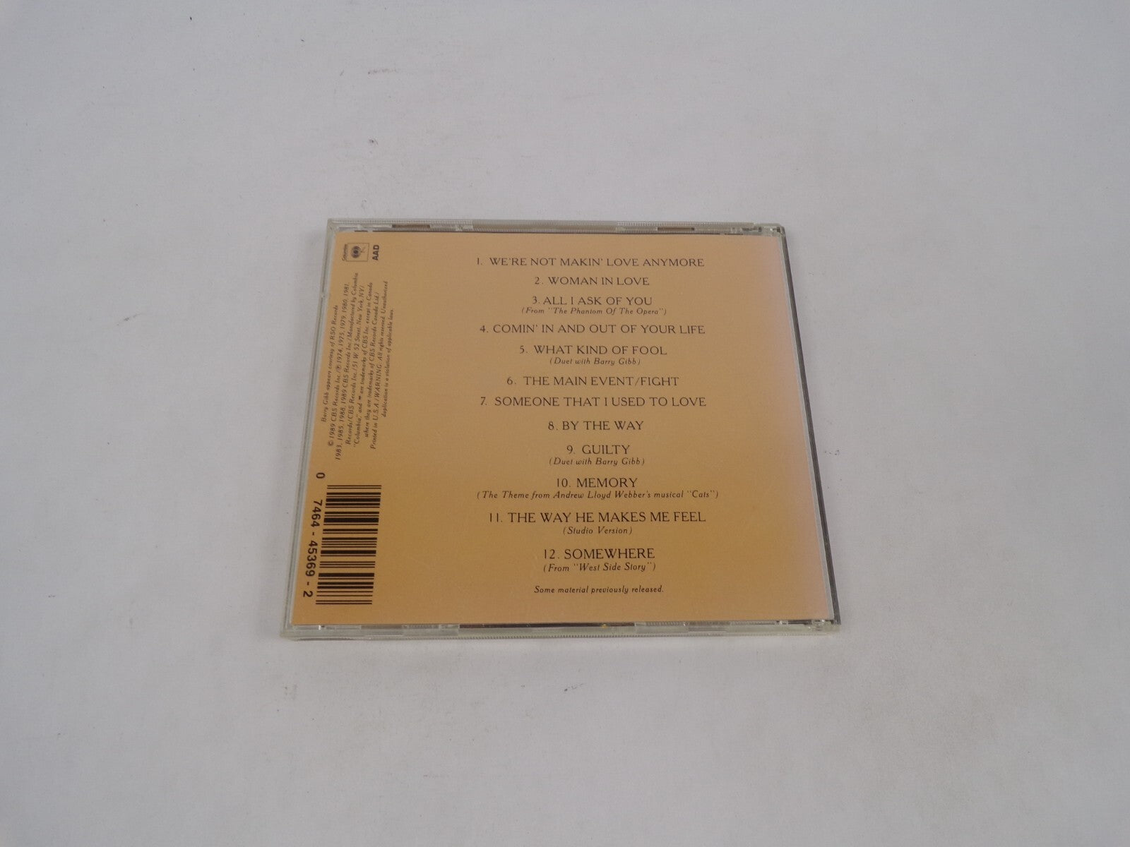 Barbra Streisand A Collection Greatest Hits And More We're Not Makin' Love CD#70