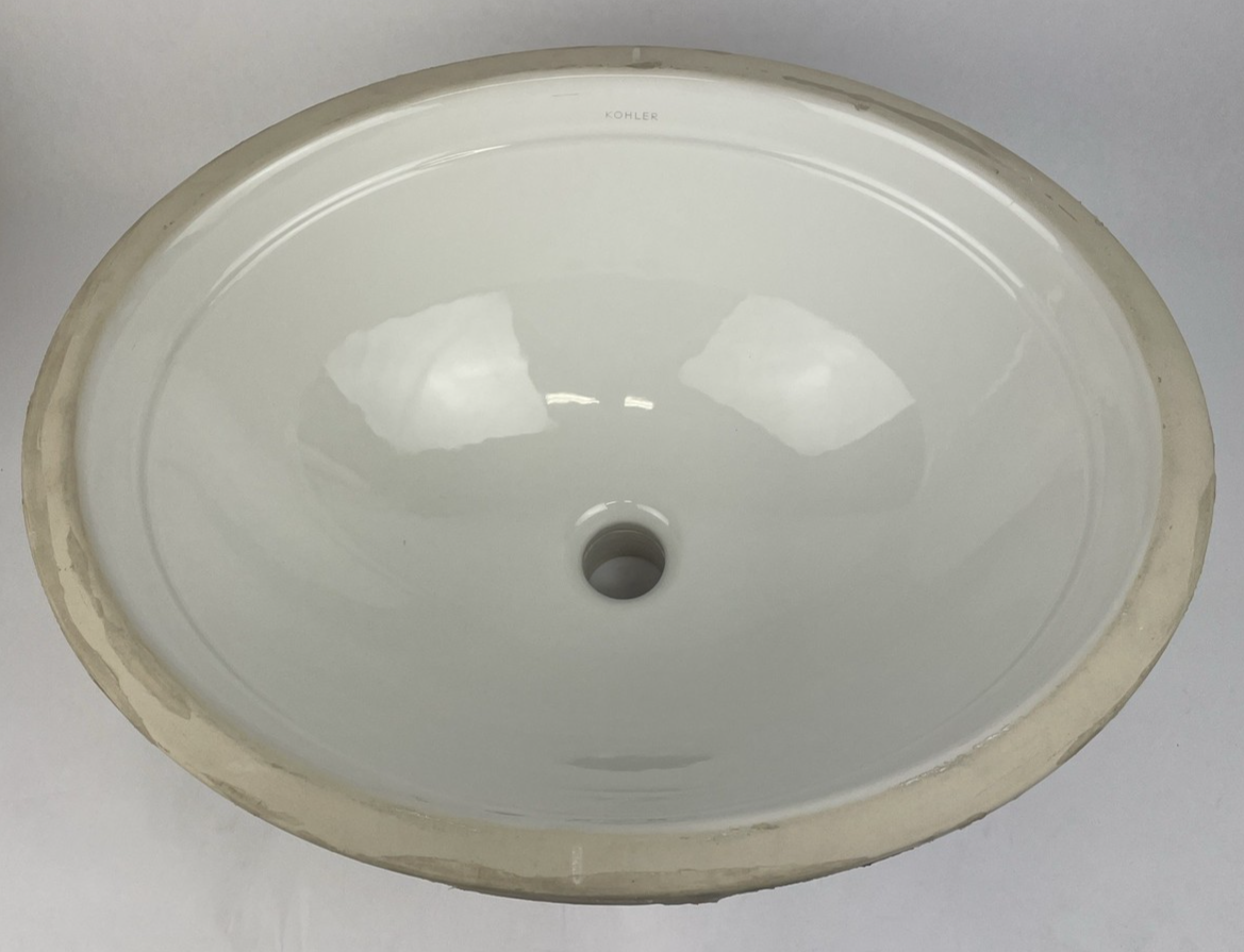 Kohler K-2319AA Bancroft glossy white oval undermount bathroom basin sink