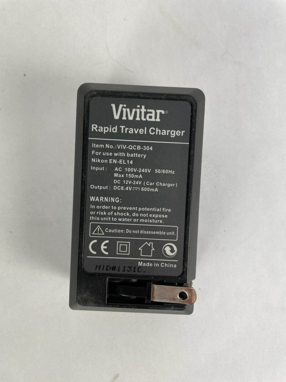 Vivitar Rapid Travel Charger VIV QCB304 Input 12 / 24 V Output 8.4 V 600mA V A41