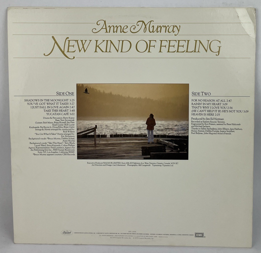 Anne Murray - New Kind of Feeling Orig Capital 12" Vinyl LP 1978 Capitol Records