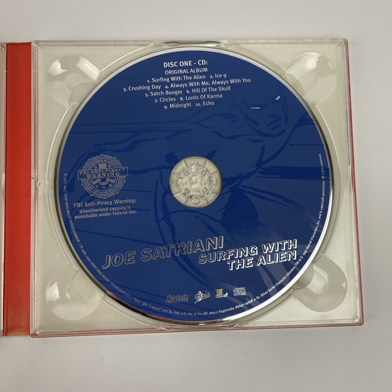 JOE SATRIANI - SURFING WITH THE ALIEN CD w  SIGNED Book Insert no DVD         #1