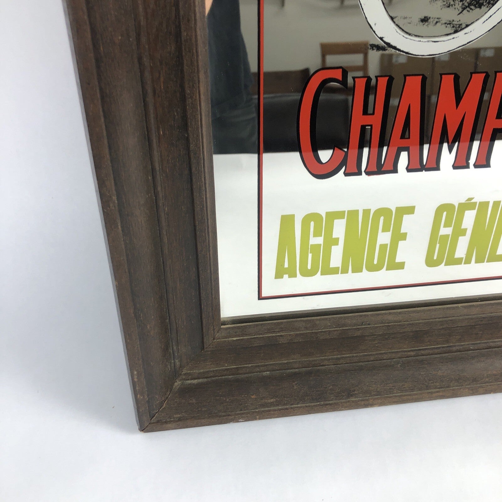 1970's Hoyne Industries Inc Raleigh Bicycle Glass Mirror Wall Art World Champion