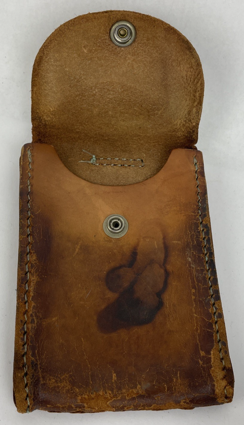 Vintage U.S. Postal Service Brown Leather Belt Mail Carrier Pouch 6"x4" USA