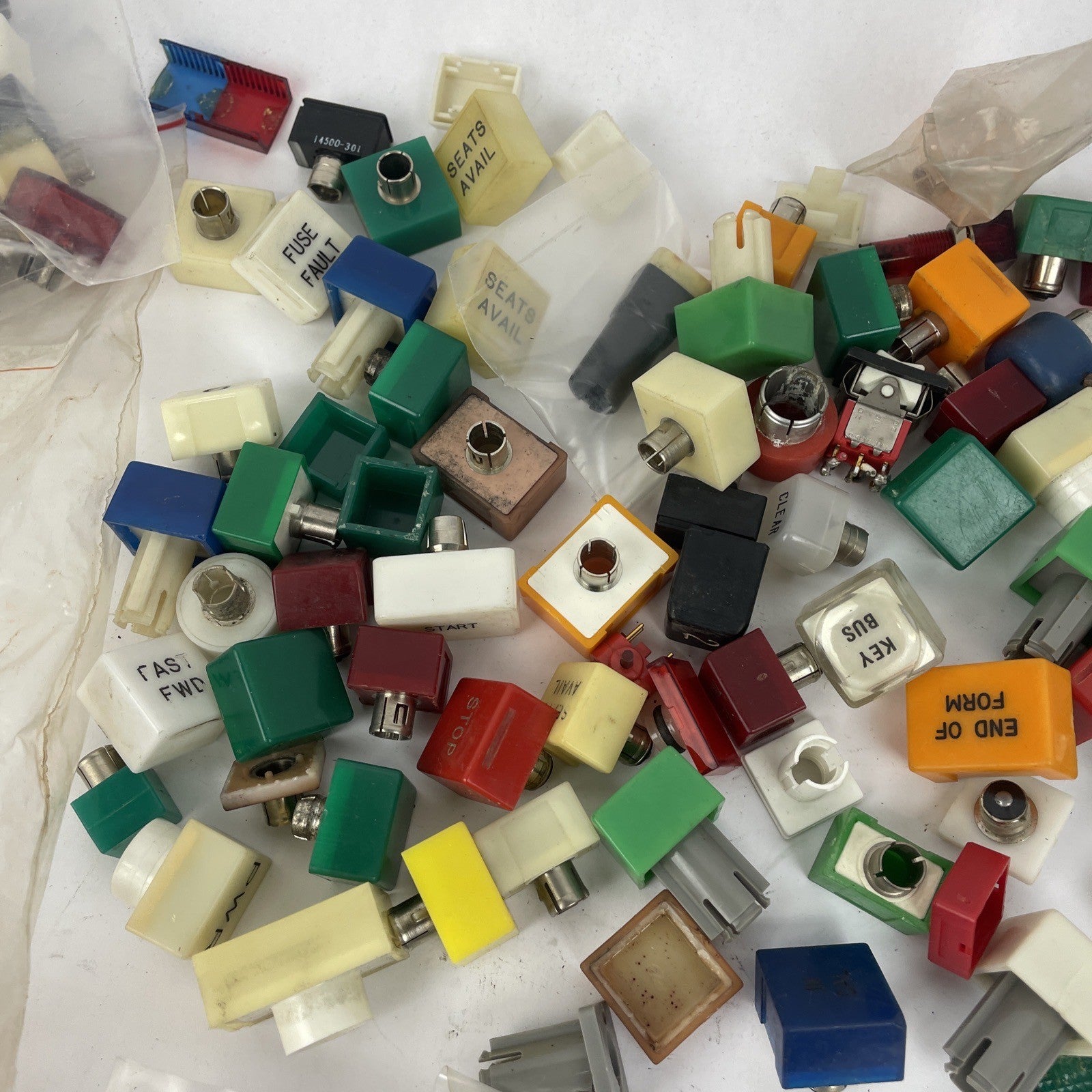 Huge Lot Of Square Push button Panel Lights Red Green Yellow Assorted shaft(s)