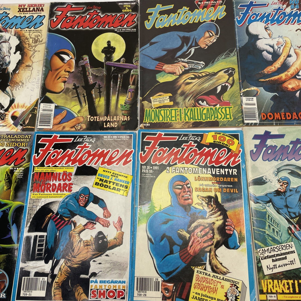 FANTOMEN Swedish Phantom Comic Lot  18 issues assorted years and condition