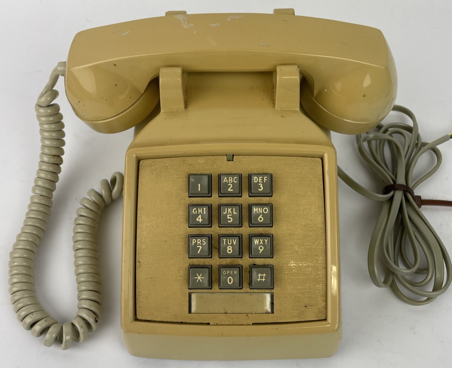 Vintage ITT 2500 series push button desk telephone with cord retro landline phone