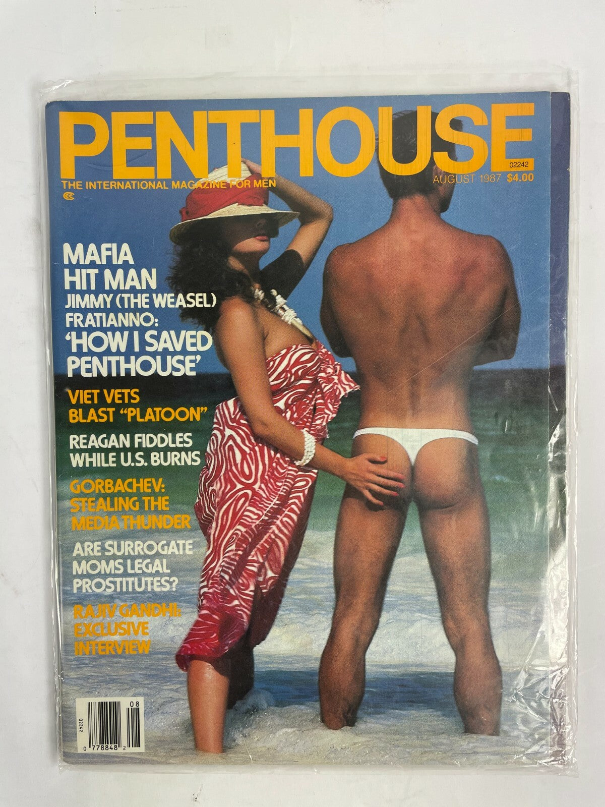 August 1987 Penthouse Magazine Mafia Hit Man Reagan Fiddles While U.S Burns 
