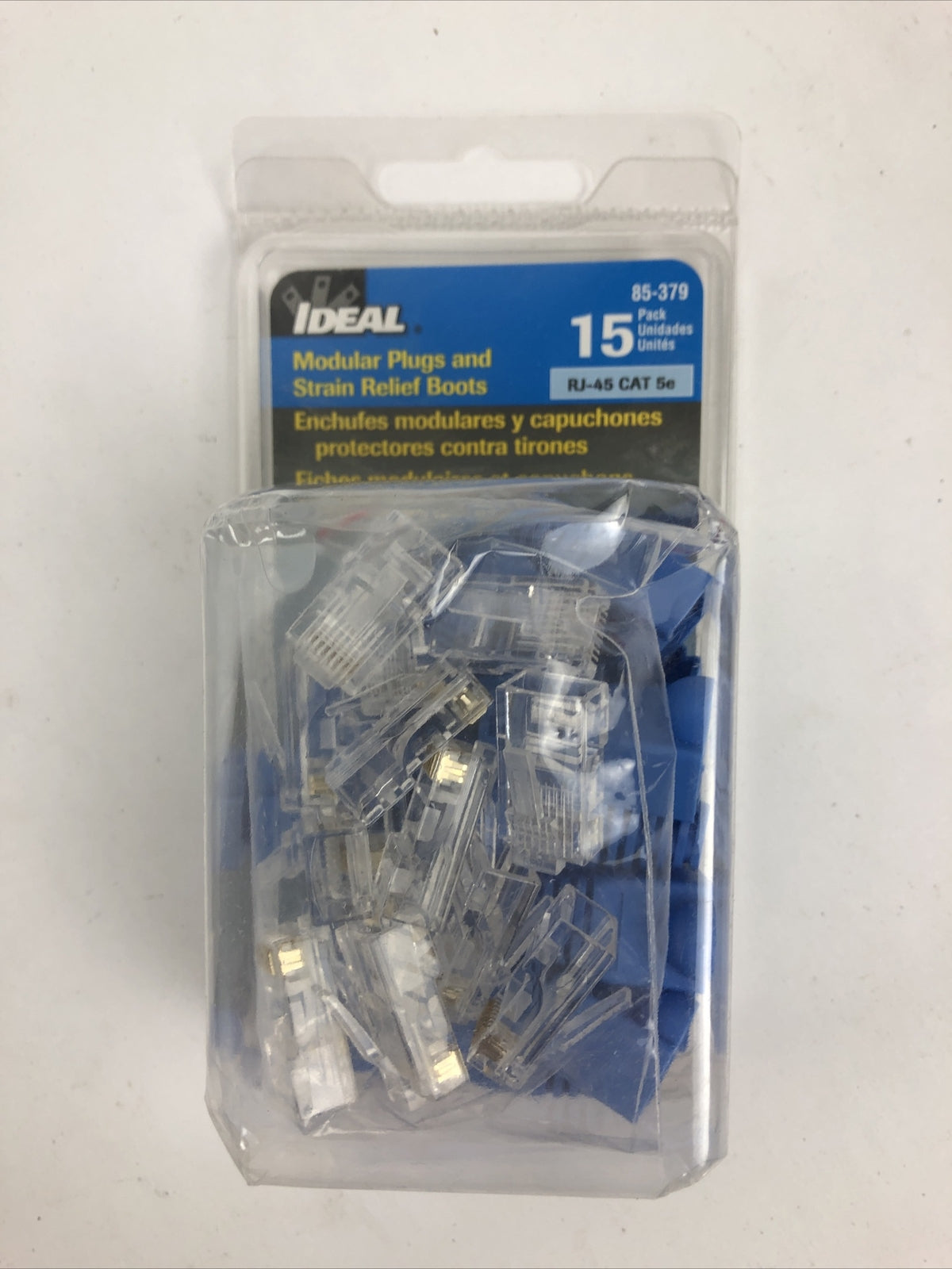 Ideal 85-379 Strain Relief Boots - 15 Boots & 15 8P8C RJ45 Cat 5E Mod Plugs