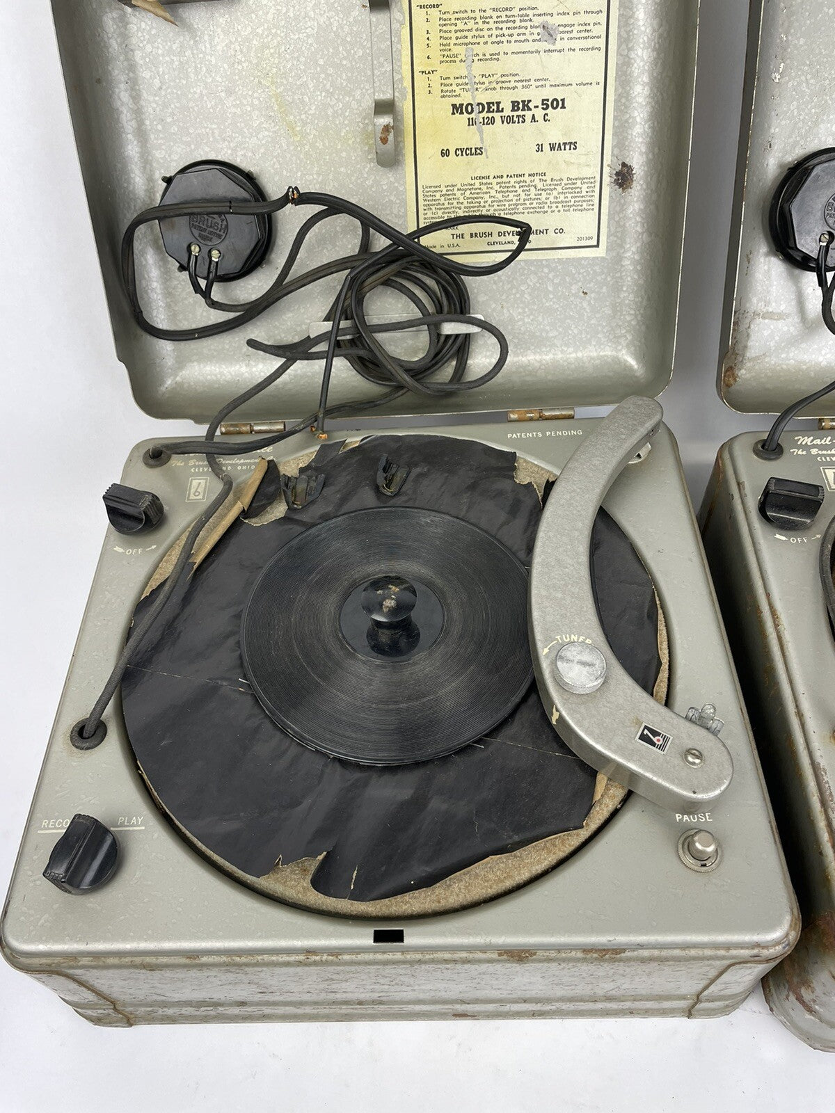 Lot of 2 : Vintage Mail-A-Voice BK-501 Magnetic Disc Recorder