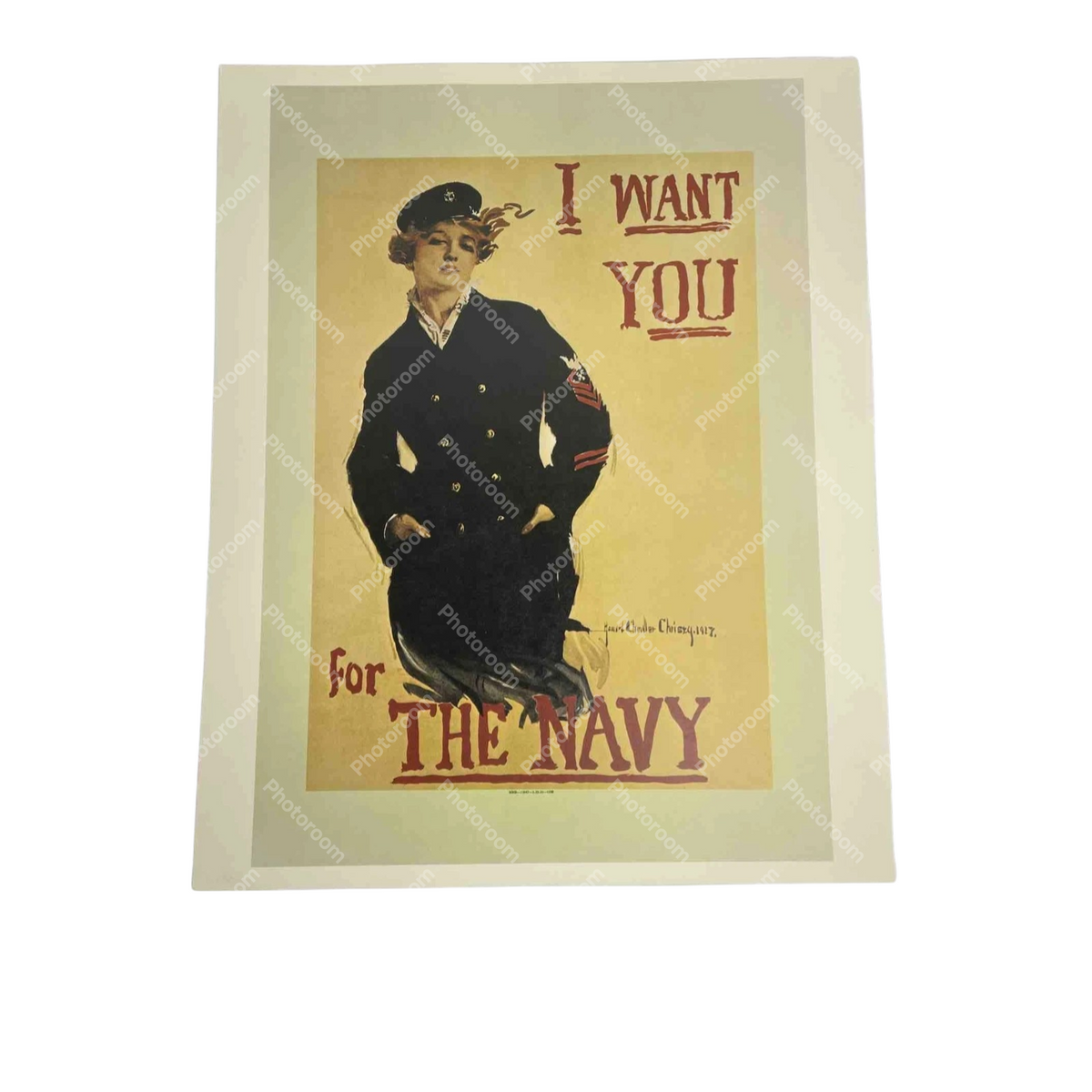 New Vintage 1973 I Want You For The Navy Poster WWI World War 1  20" x 16"
