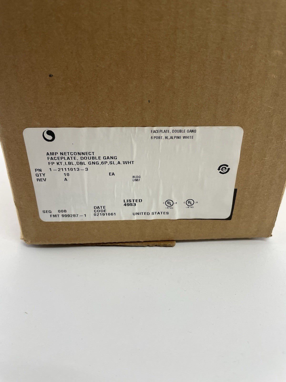 LOT OF 10 COMMSCOPE Faceplate Kit  2-gang 6 port  white 1-2111013-3