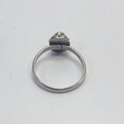 Native American Dainty  Minimalist Mother Pearl 925 Sterling Silver Ring Size 1