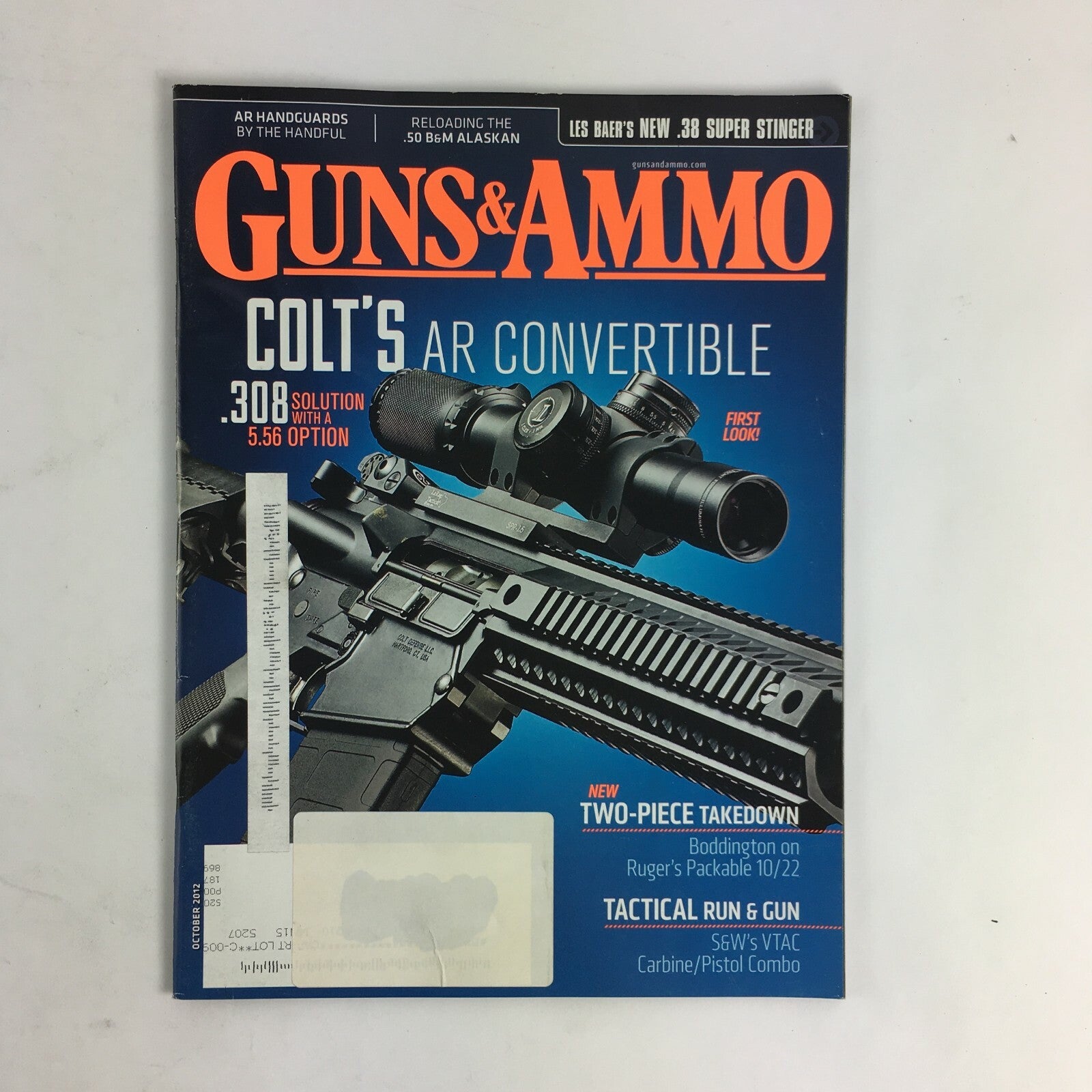 October 2012 Guns & Ammo Magazine Colt's AR Convertible Tactical Run & Gun .308