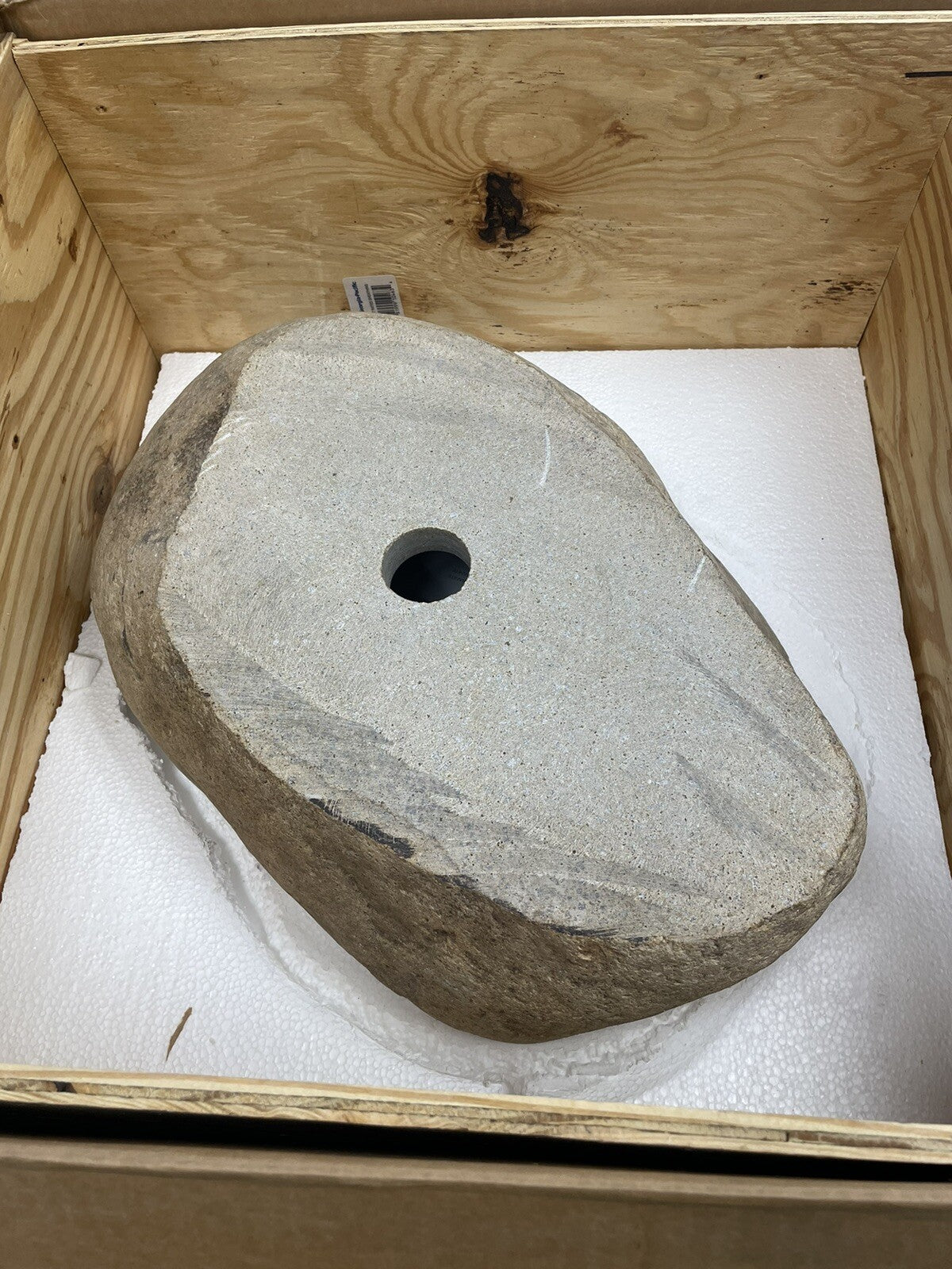 Stone Forest C28 pebble vessel sink natural granite boulder luxury bathroom basin