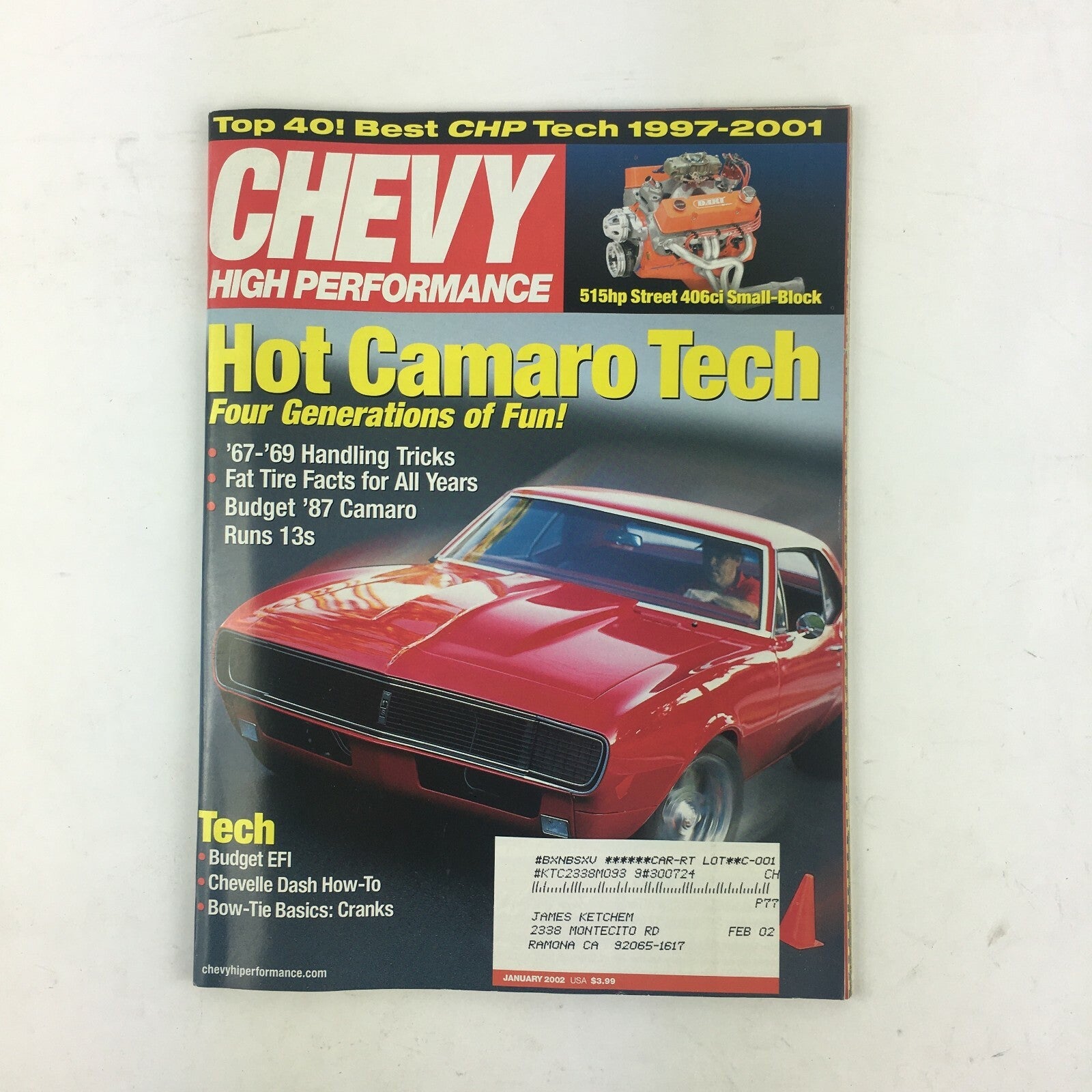 January 2002 Chevy High Performance Magazine Hot Camaro Tech Top 40Best CHP Tech