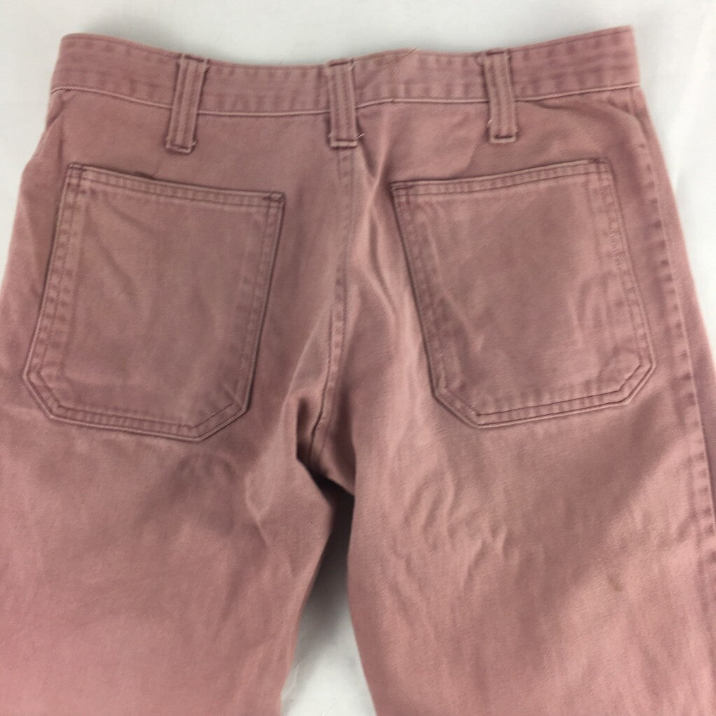 Contur Slacks Womens Straight Leg Pants Salmon Pink Zip Fly Flat Front Pocket 30
