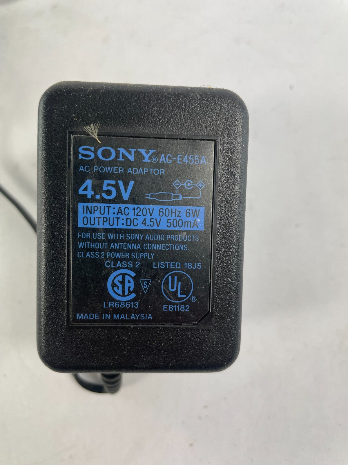 Geniune Sony AC-E455A Output 4.5 V 0.50A Power Supply Adapter B01