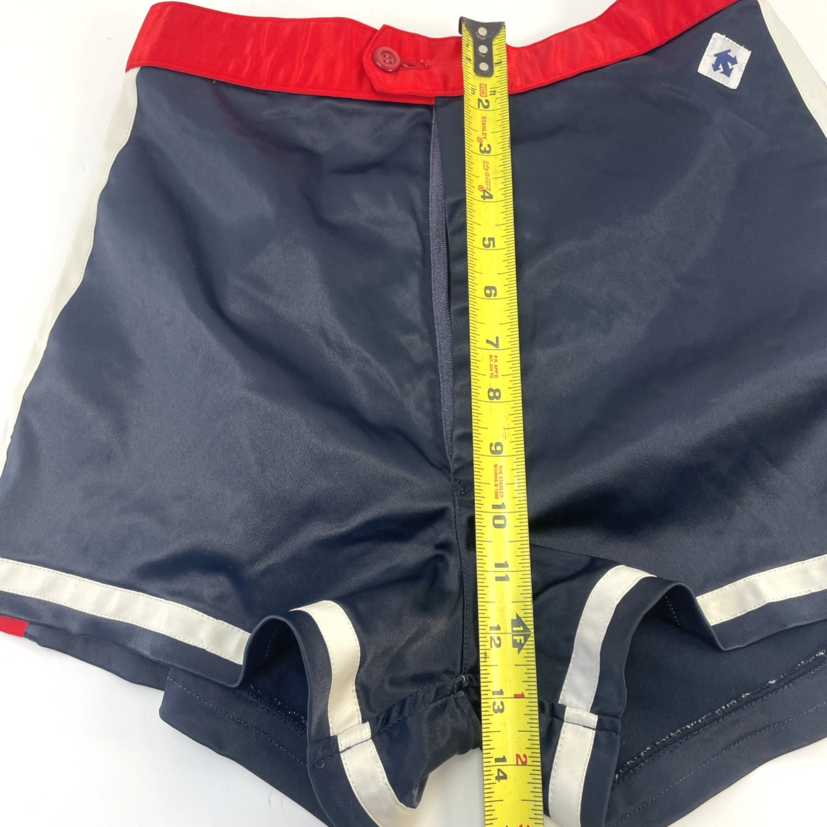 Vintage Descente Nylon Running Shorts Blue Made in Japan Sprinter Track Dolphin