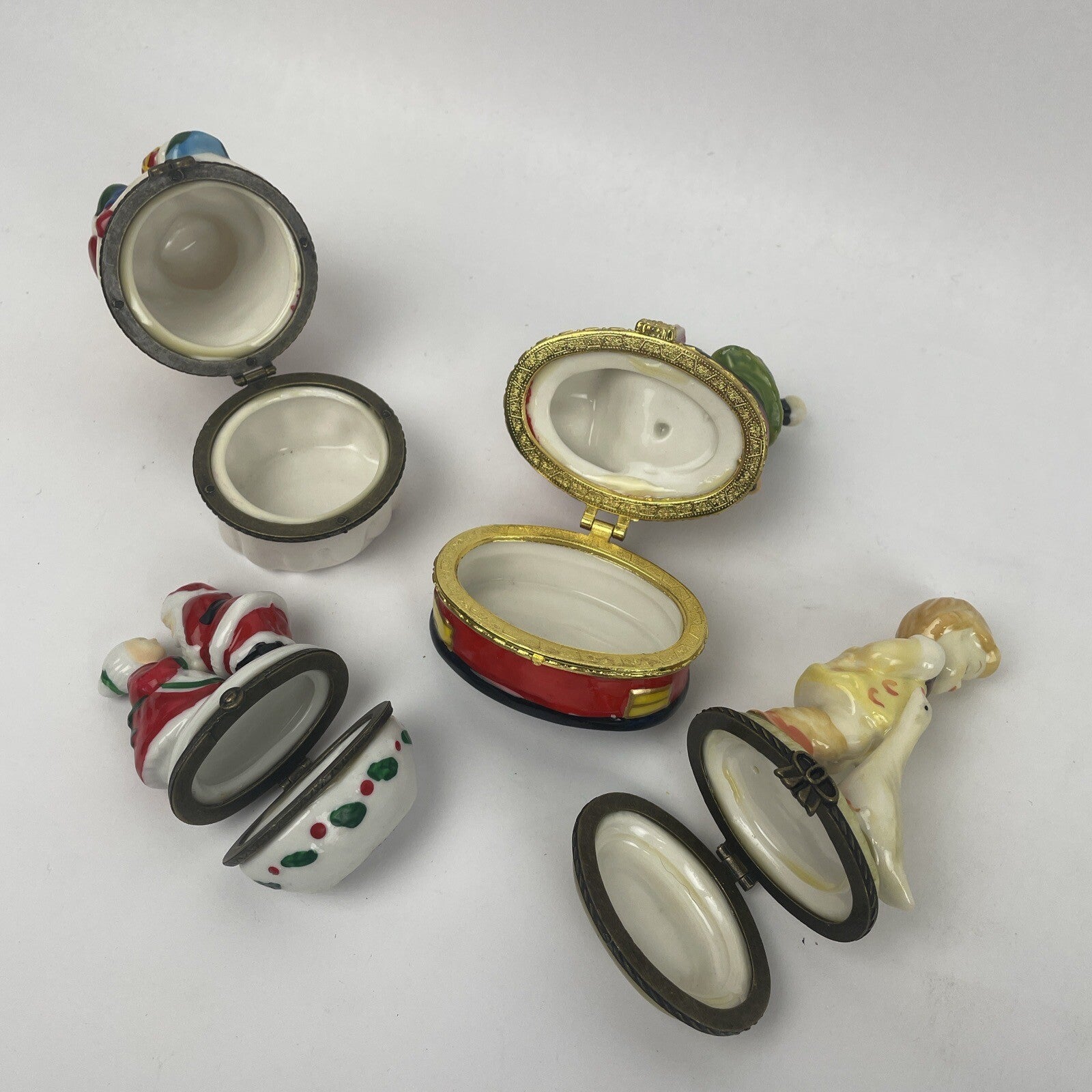 8 x Vintage Trinket Boxes Ceramic Christmas Beach Woody Mother Goose Mermaid