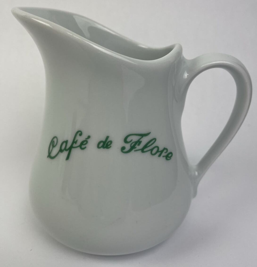 Apilco France Porcelain Cafe De Flore Porcelain Cream Pitcher Paris 3" Coffee