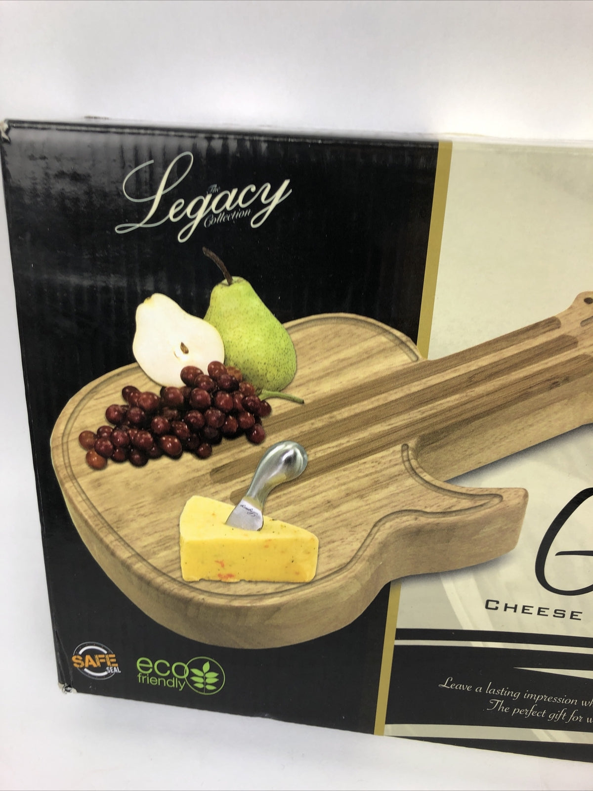 Guitar Cheese Board & Knife Set, Novelty Charcuterie Board Set w Cheese Knives