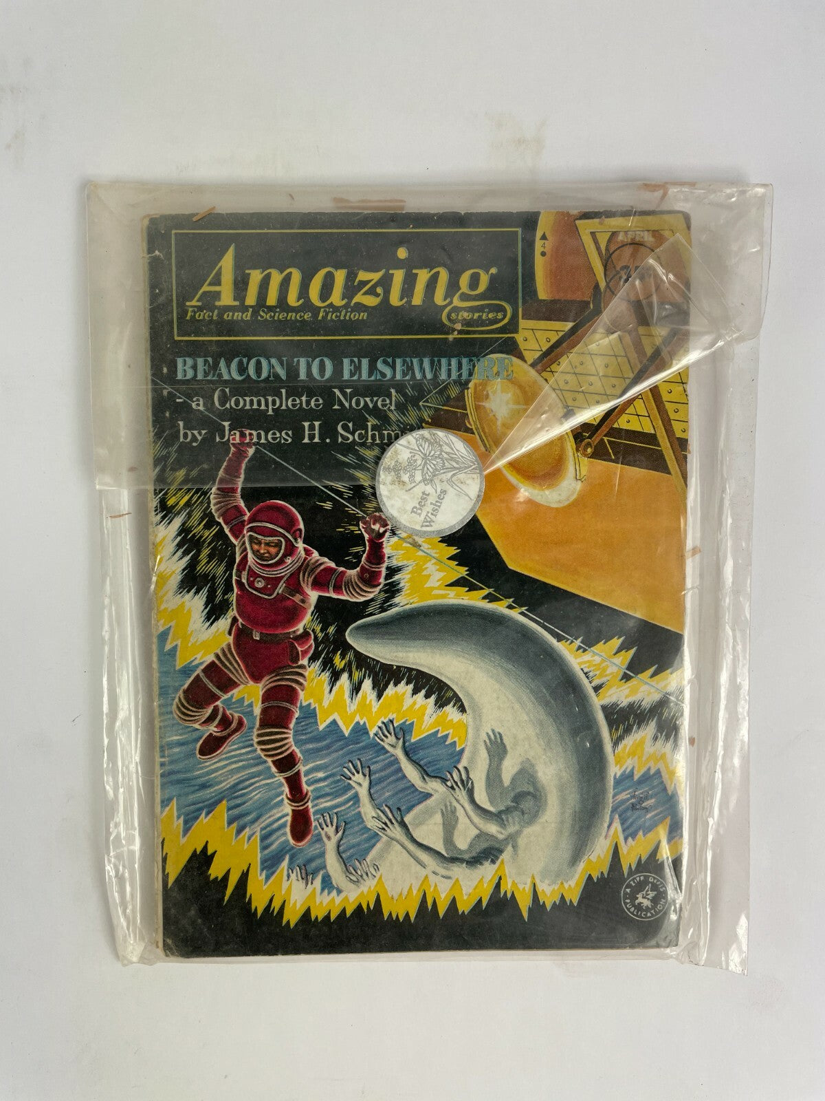 April Amazing Beacon to Else Where a Complete Novel by James H.Schm