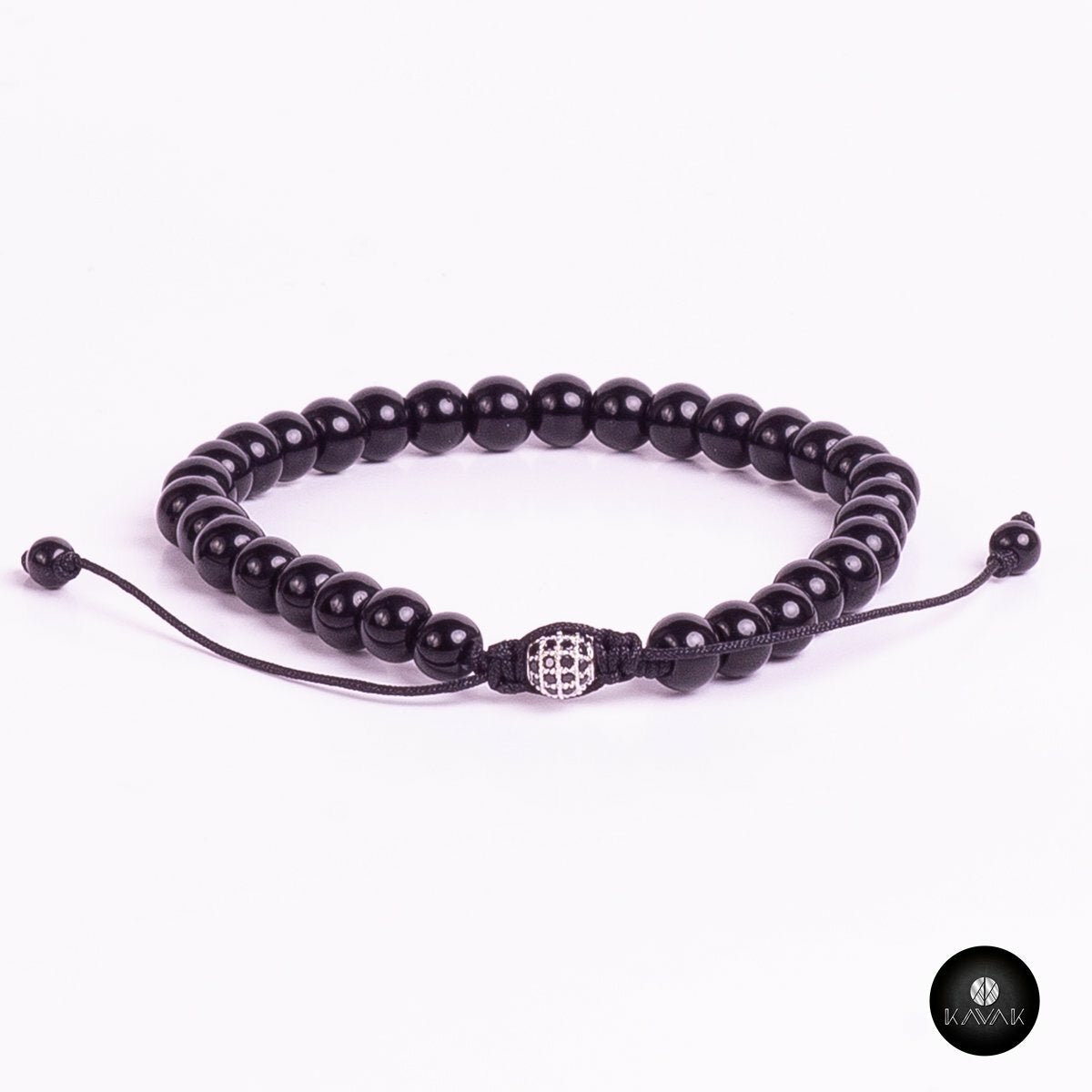 Kavak - Handmade Onyx Beads Adjustable Men's Bracelet