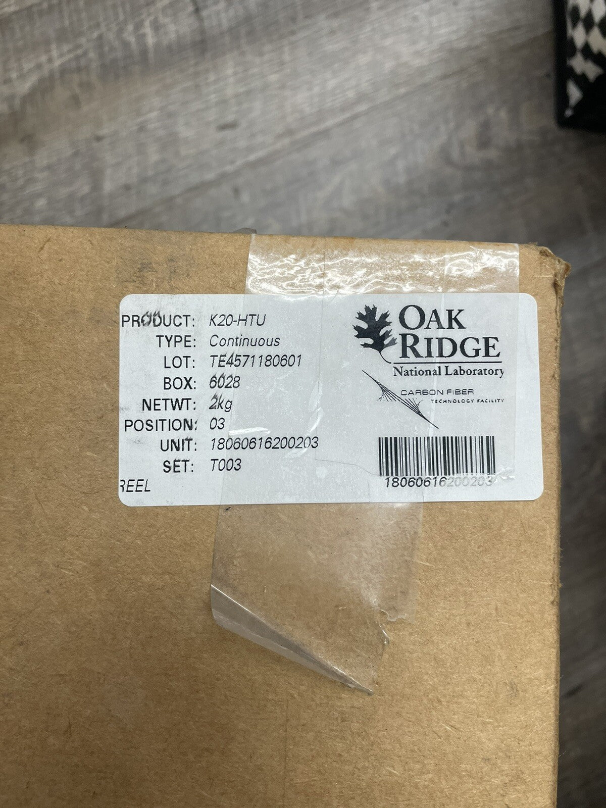 Oak Ridge Carbon Fiber 2KG - 4.4 lbs. Roll Tow Forged Yarn Filament K20-HTU