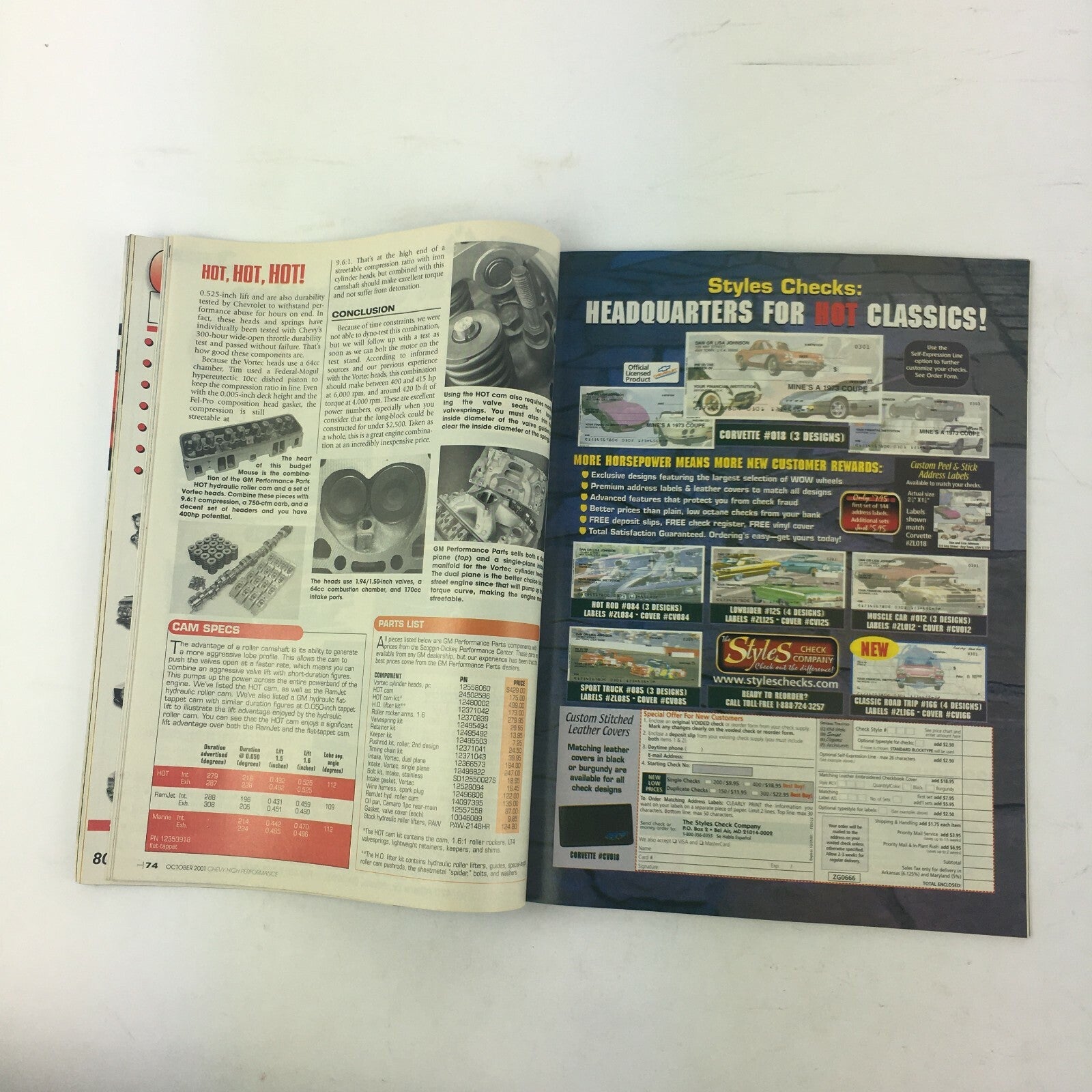 October 2001 Chevy High Performance Magazine Faster! Better! Cheaper! Backyard..
