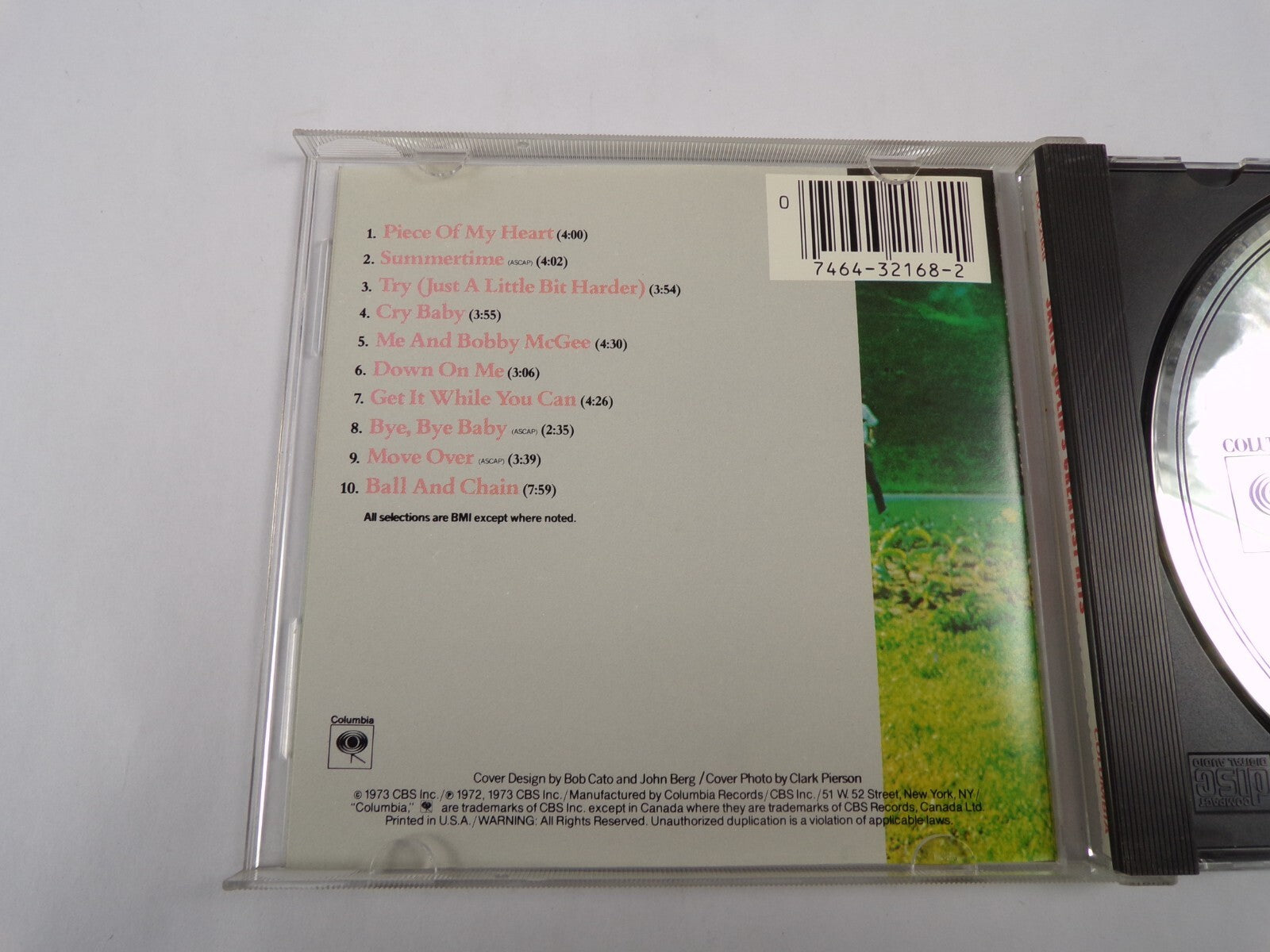 Janis Joplin's Greatest Hits Piece Of My Heart Summertime Cry Baby CD#58