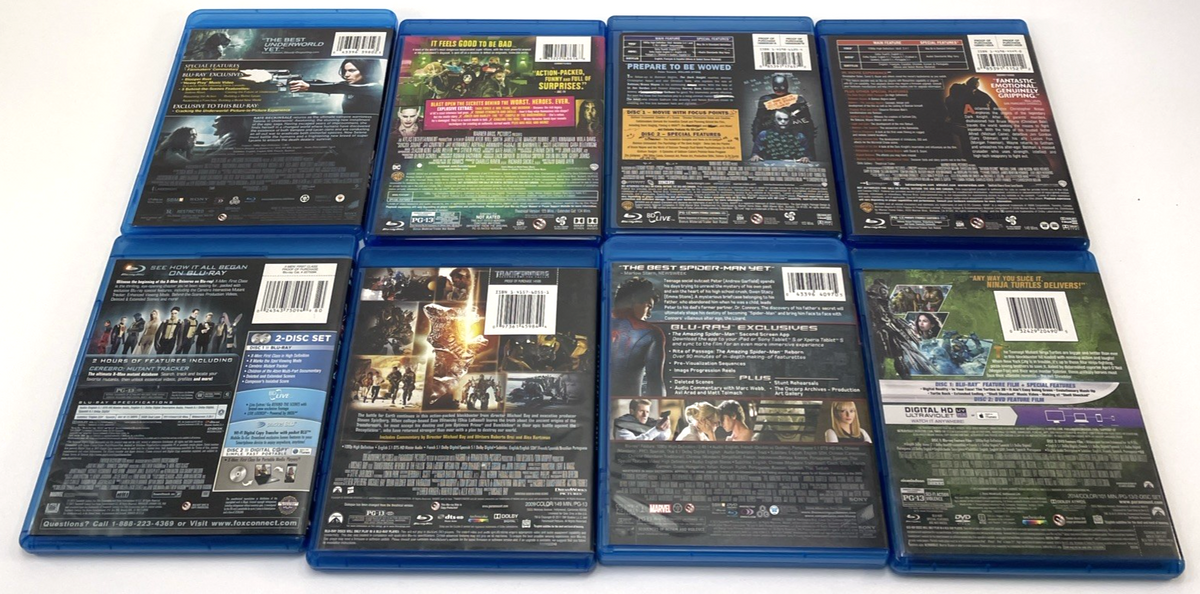 8 DC Animated Blu-ray Lot Batman, Suicide Squad, Spiderman, Ninja Turtles, X-Men