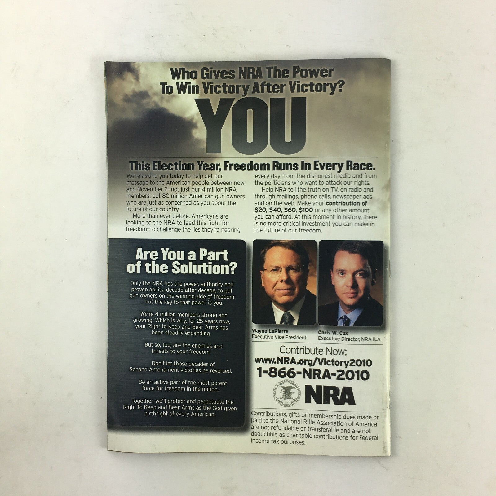 October 2010 American Rifleman Magazine Freedoms Swing the Biggest Hammer