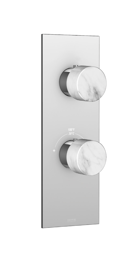 Aquabrass Marmo square trim set Marble handle for thermostatic valve 12123 2-way