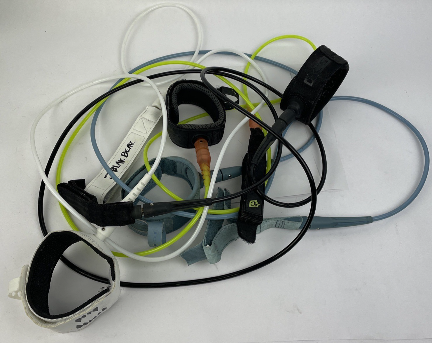 Surf leash lot 4 Creature FCS Black Bear 5ft 6ft surfboard leashes