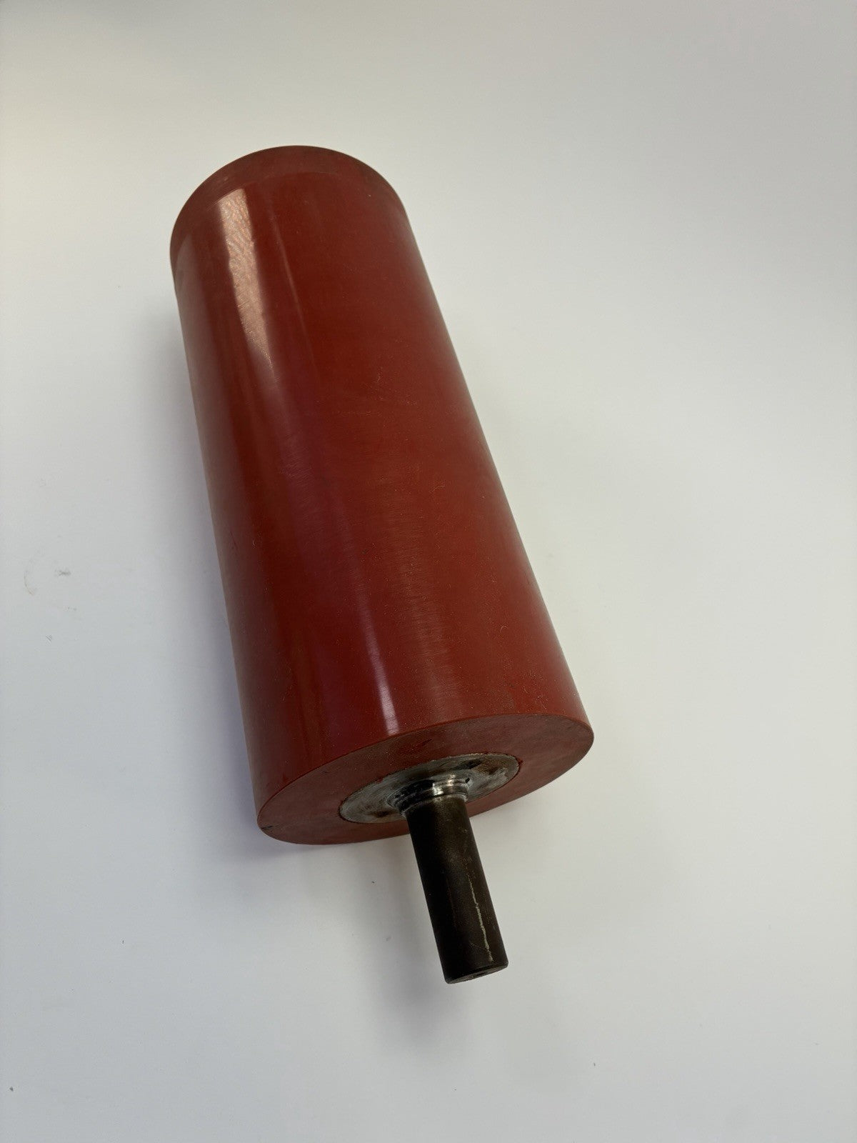 12" x 5.5" Red Rubber Conveyor Drum Roller 27.25mm Steel Shaft Industrial