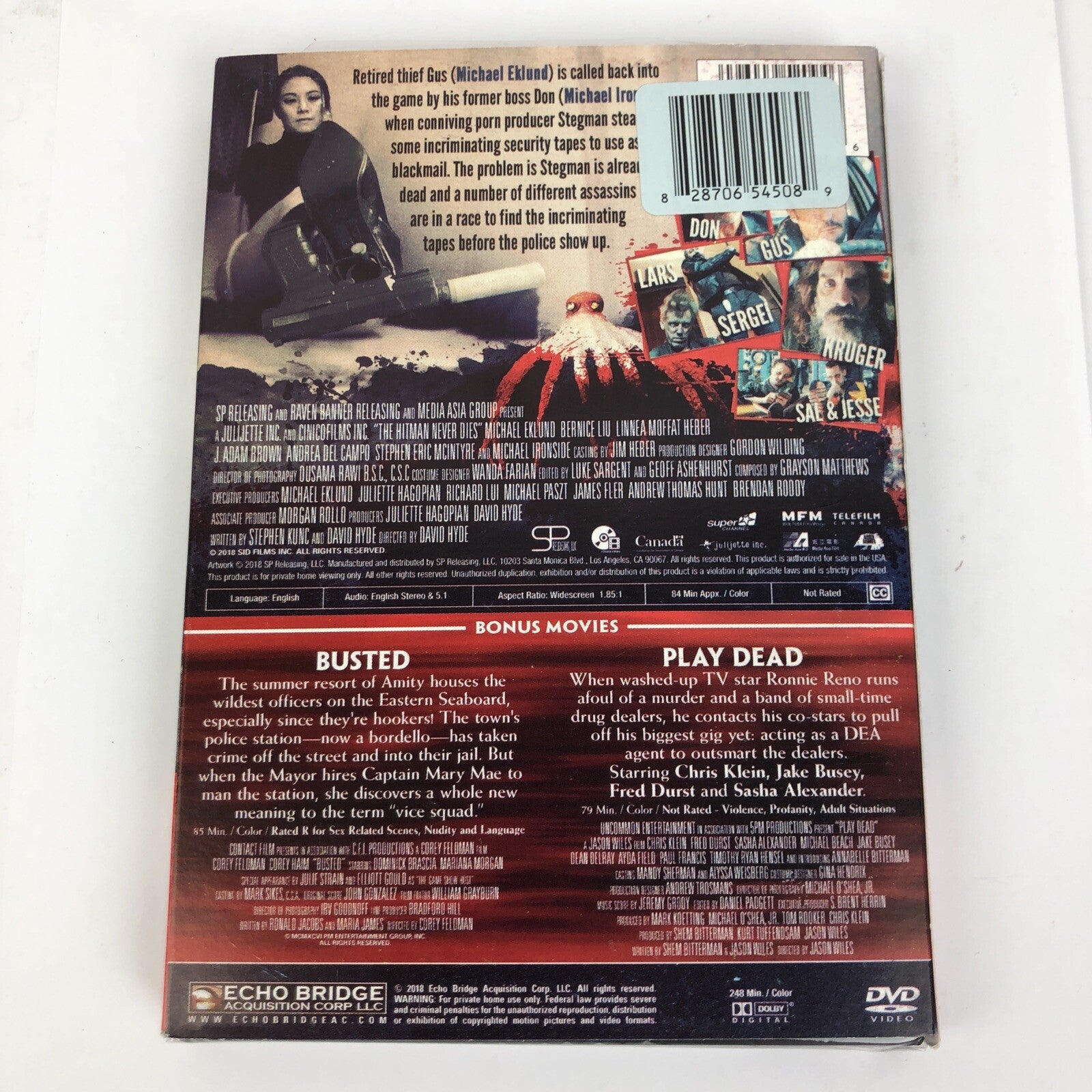 The Hitman Never Dies (DVD 2018) Includes 2 Bonus Movies NEW Sealed w Slip Cover